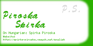 piroska spirka business card